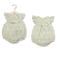 BIS-2120-6240: Baby Girls Jacquard Romper (NB-9 Months)